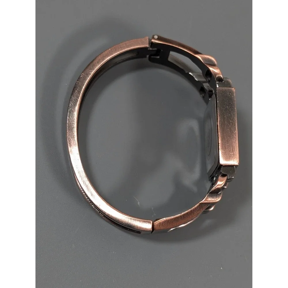 Versales Copper Tone Rhinestone Cuff Watch Cutout Bracelet‎ 6